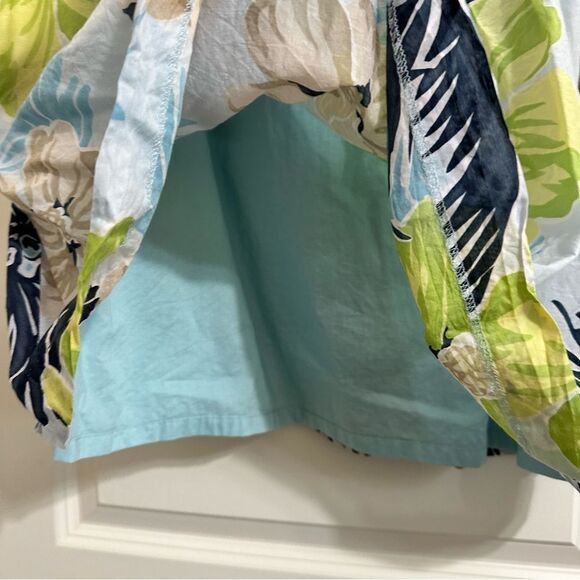 VTNG TALBOTS COLLECTION SILK BLEND TROPICAL PRINT A LINE PLEATED‎ MIDI SKIRT 4 - Picture 6 of 10